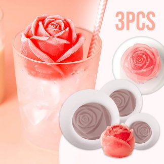 Silicone ice cube moulds - rose (3 pcs) 189 WORDS ENG